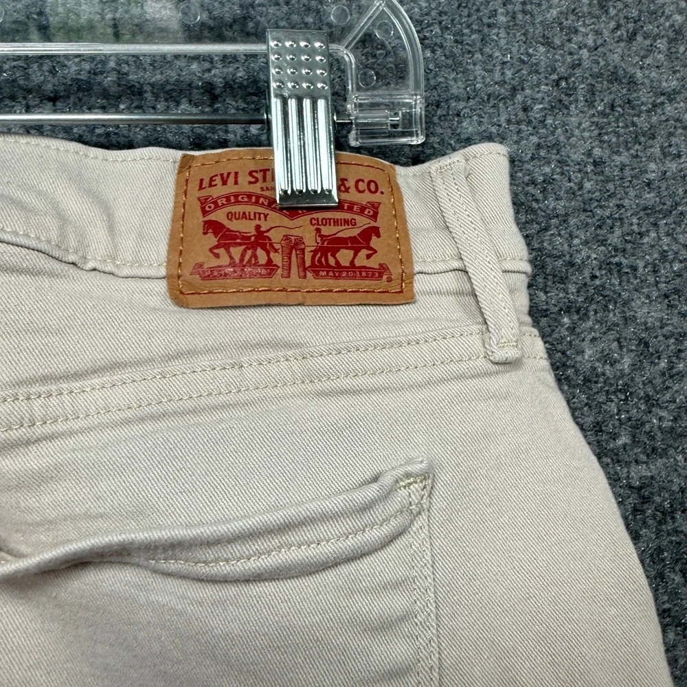 Levis 505 Pants Jeans Mens 32x32 Beige Tan Stretch Classic Denim Pants Casual
